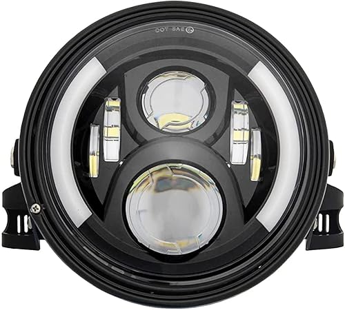 SKTYANTS 7 pulgadas redondo LED motocicleta faro con carcasa cubo ámbar luces de señal de giro 7 "faro de motocicleta para H-arley Yamaha Kawasaki