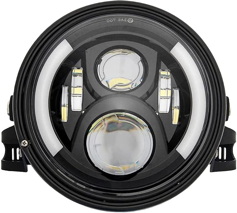 Ensamblaje de faros de motocicleta LED redondos de 7"de 7" con luces de señal de giro DRL de cubo de carcasa de 7 "para faros de motocicleta