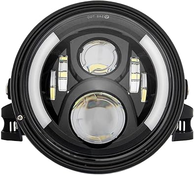 SKTYANTS 7" 7 Inch Round LED Motorcycle Headlight assembly with 7 Inch Housing Bucket DRL Turn Signal Lights for Motorcycle Headlights