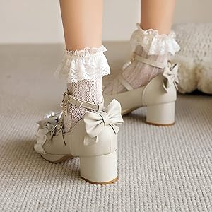 Zwart Fluweel 11,5 cm KERA-10 lolita schoenen met dikke zolen