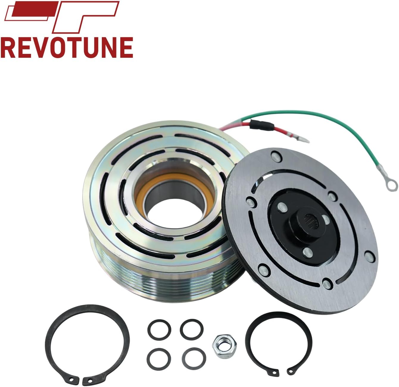 AC Compressor Clutch Assy - Compatible with 2006-2011 Honda Civic 1.8L, 4901 4918 38810RRBA01 Repair Kit Plate Pulley Bearing Coil