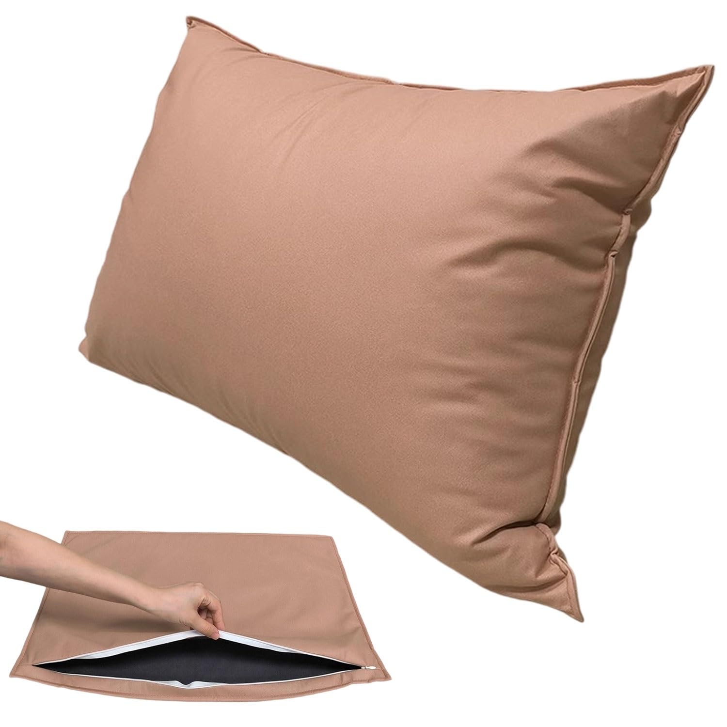 Super King Size Pillow Cases - Rectangular/Square Extra Large Cushion Covers 45 x 45 50x50 60x60 80x80cm with Invisible Zipper Decorative pillowcases for pillows Sofa Couch(pink,70x70cm) — image 1