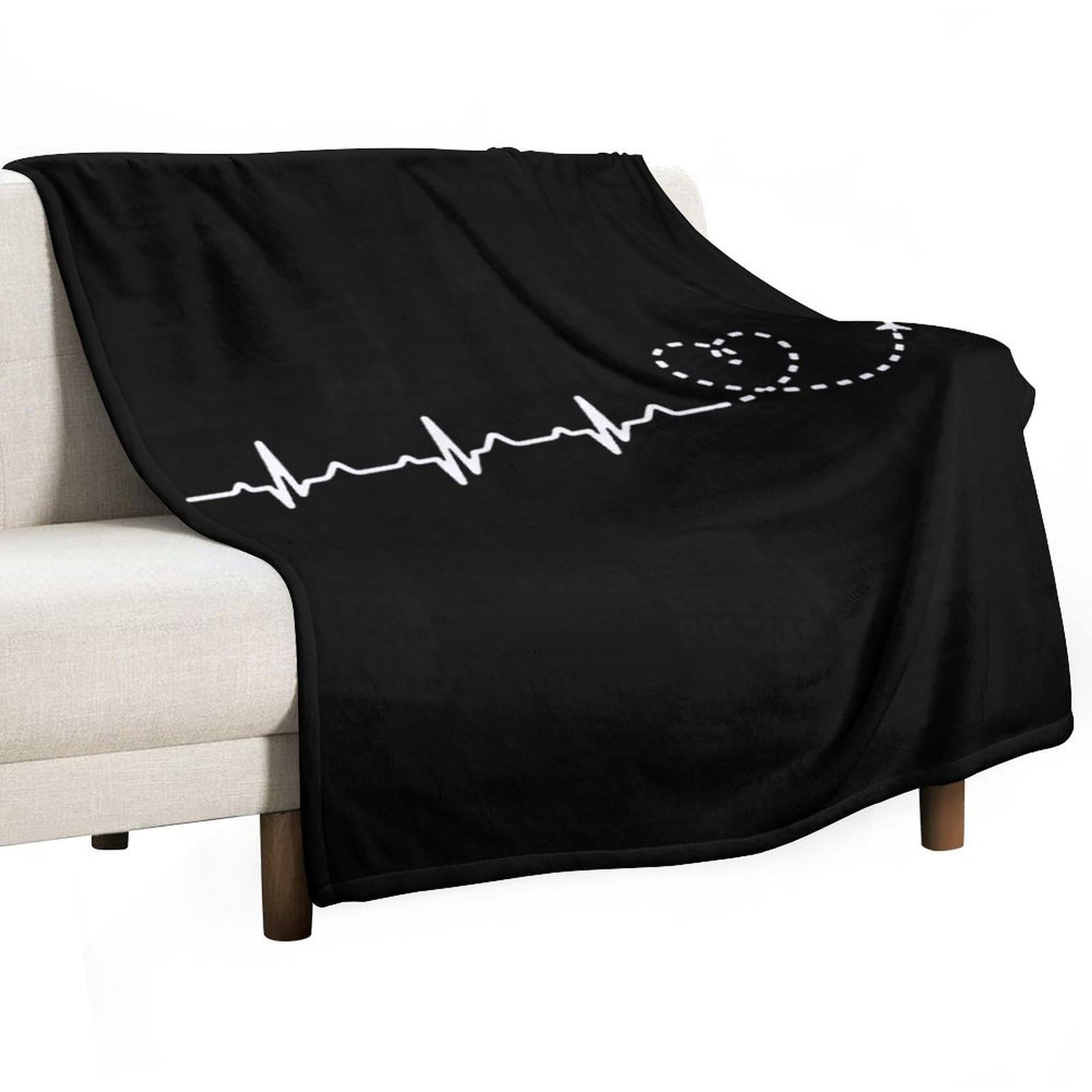 CGSBNGHA Airplane Pilot Heartbeat Flannel Fleece Blanket Lightweight Soft Throw Blankets for Sofa Couch Bed Chair