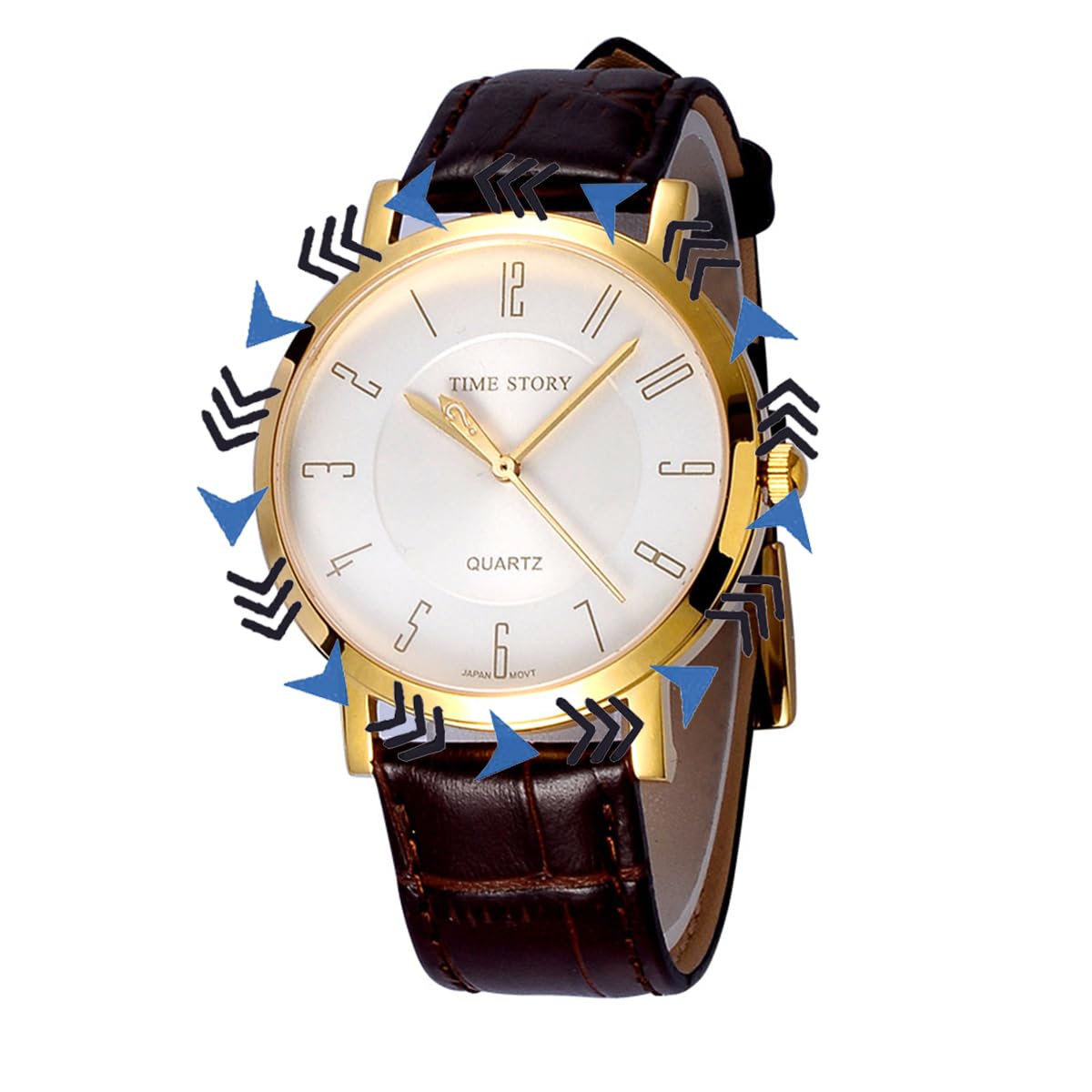 CXML&DASHE Invert The Watch|Reverse Watch|Flip Scale|All Steel Case-High-end Movement-Leather Strap, Great Gift Watches