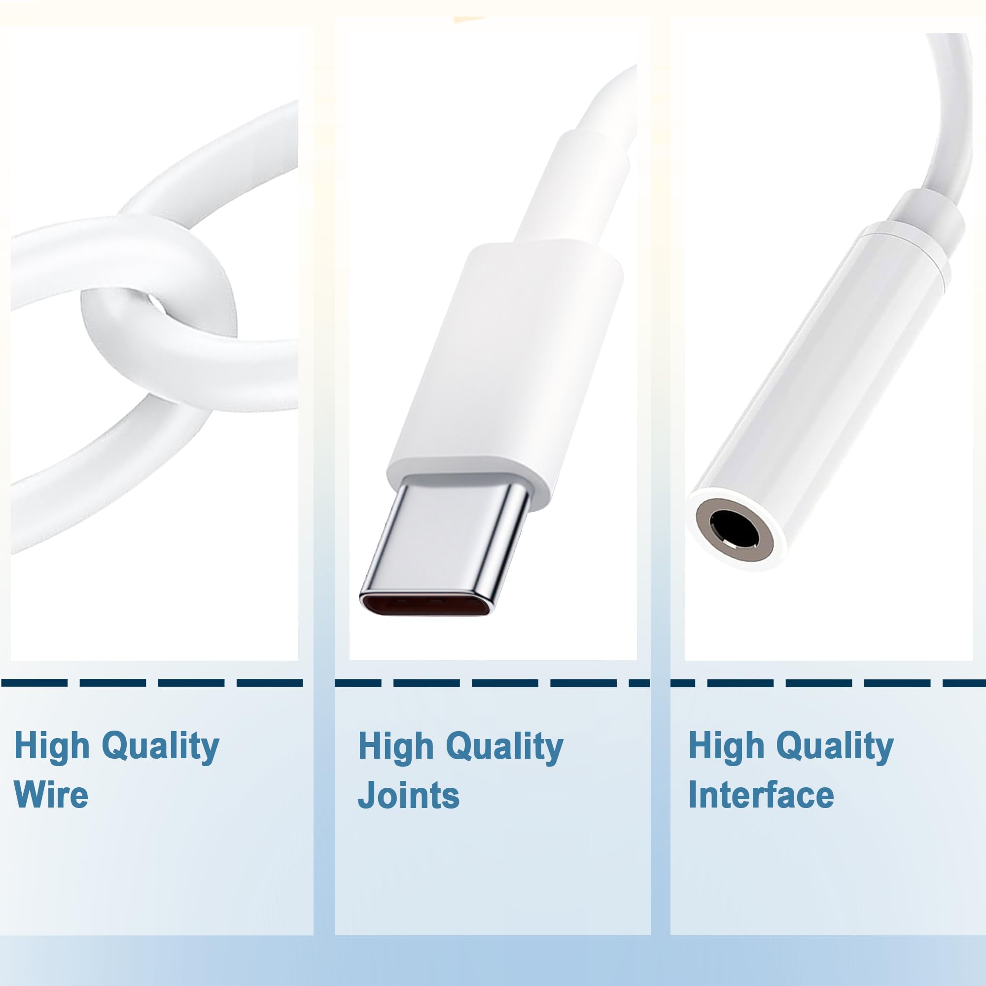 Adattatore da USB-C a jack per cuffie da 3,5 mm, cavo USB C a AUX audio, compatibile con iPhone 15 serie 16, iPad Pro, Galaxy S23/S22 Ultra (bianco, confezione da 20 pezzi)