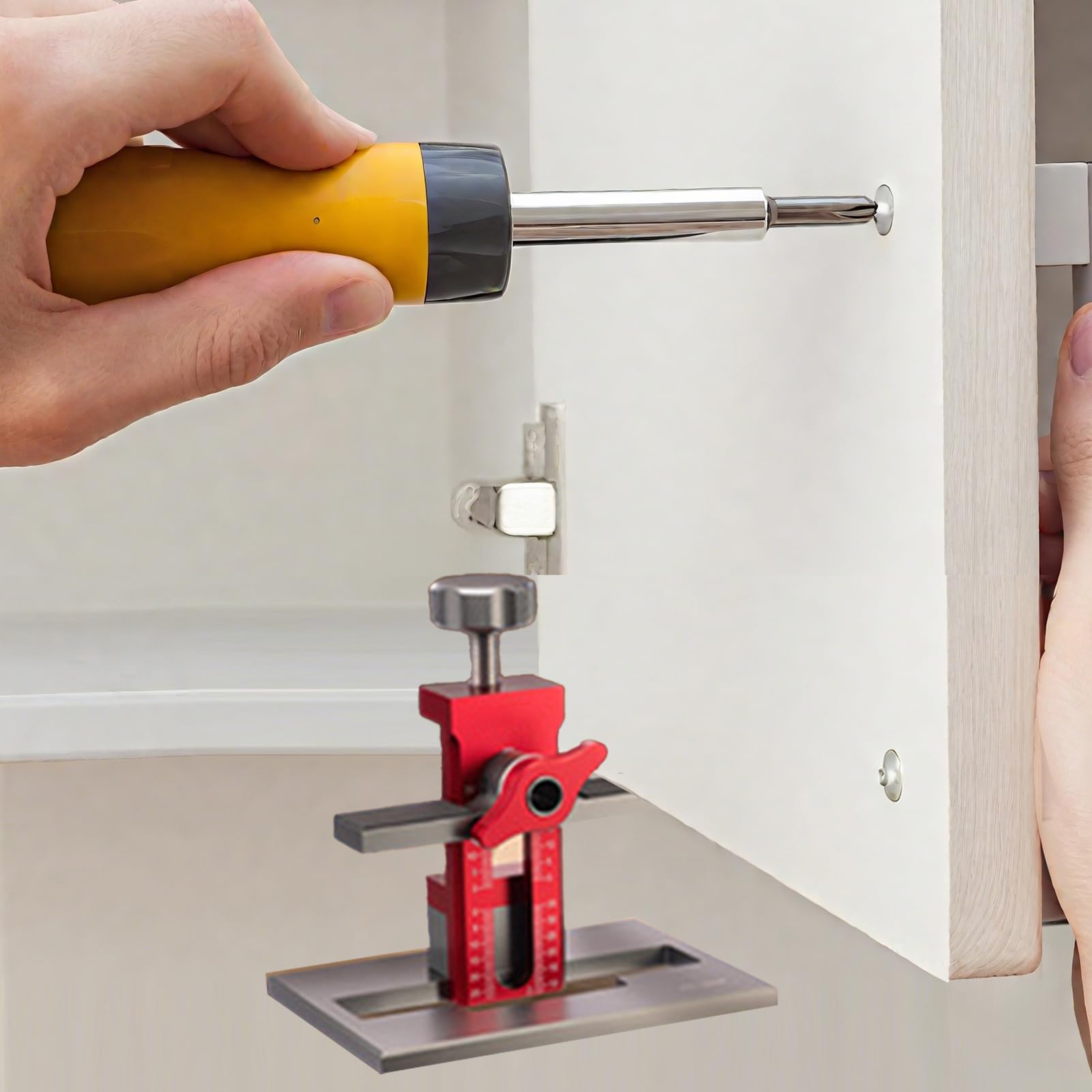 Guía para puertas de – Ferretería cajón, Jig ajustable montaje puertas | procesamiento madera casa muebles cocina