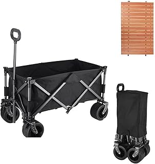 Wheelbarrow Folding Wagon 160L Camping Carts Picnic Carts Shopping Carts Bundled Folding Storage Portable Carts Folding Trolley Cart Portable (Color : B-W Table Board)