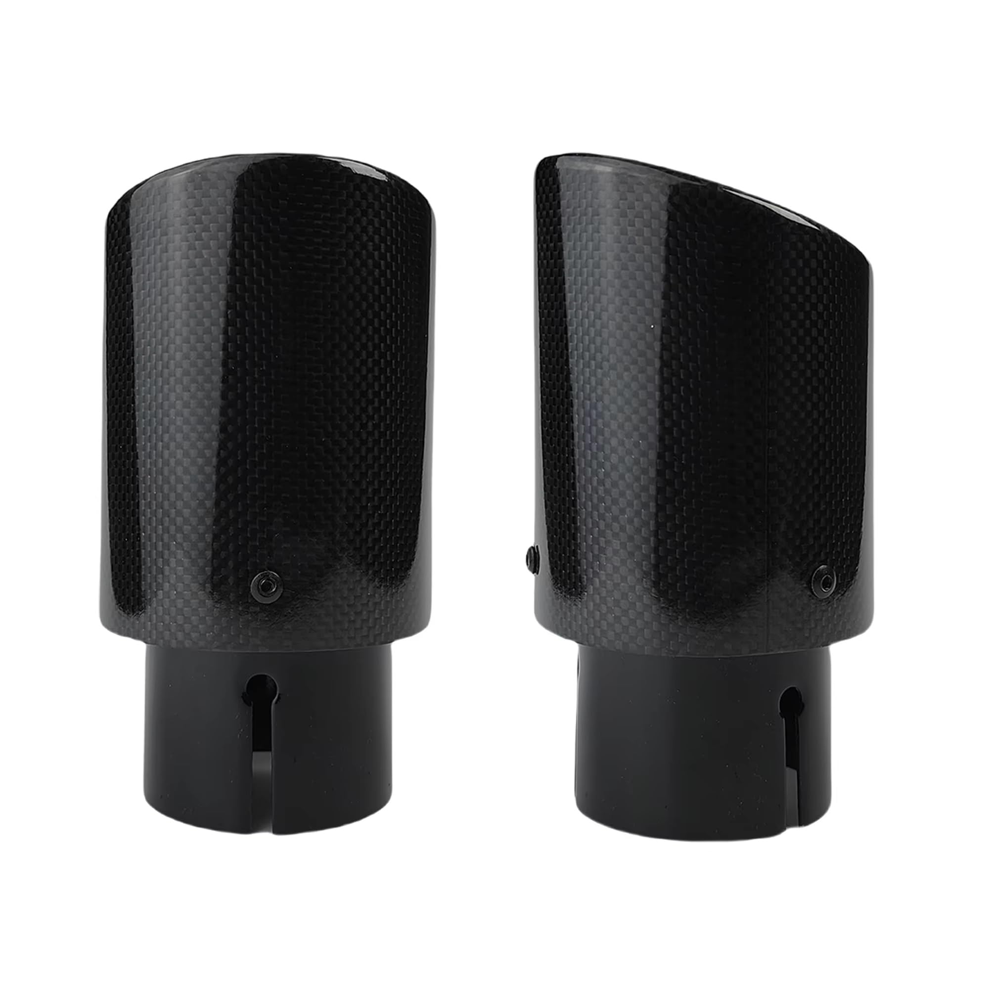 Cola Escape Coche Tubo Punta Para Boquilla De Escape Silenciador Brillante Borde Enrollado Tejido Liso Negro Acero Garganta Trasera 1 Uds(60mm-76mm)