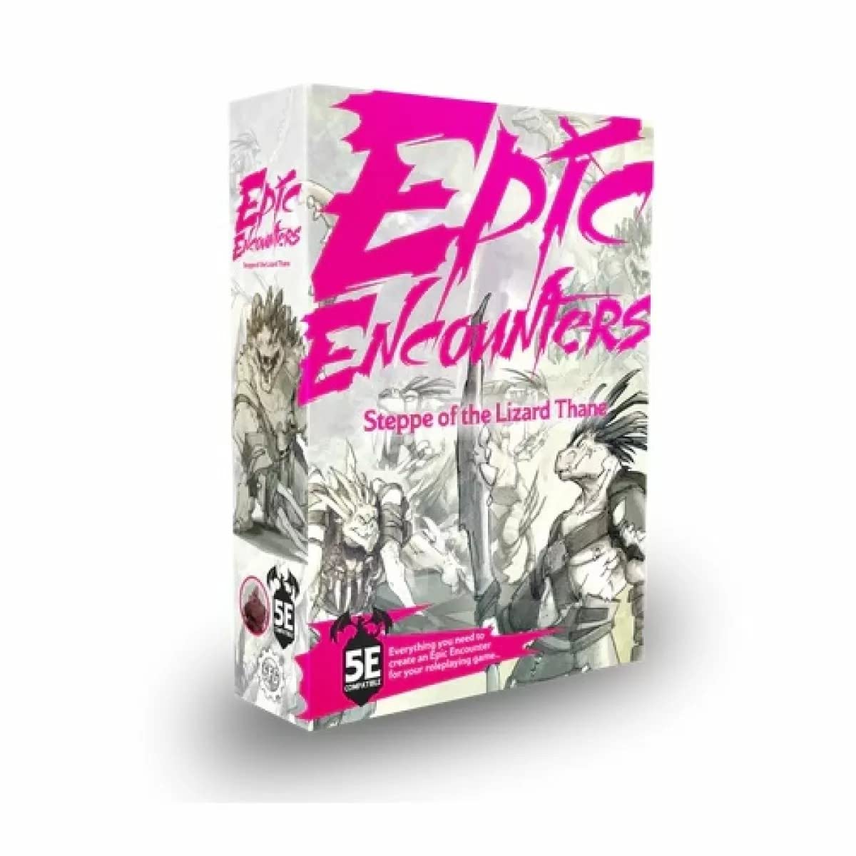 Epic Encounters: Steppe of The Lizard Thane RPG Fantasy Roleplaying Tabletop Game with 20 Detailed Miniatures, Double-Sided Game Mat, & Game Master Adventure Book with Monster Stats, 5E Compatible