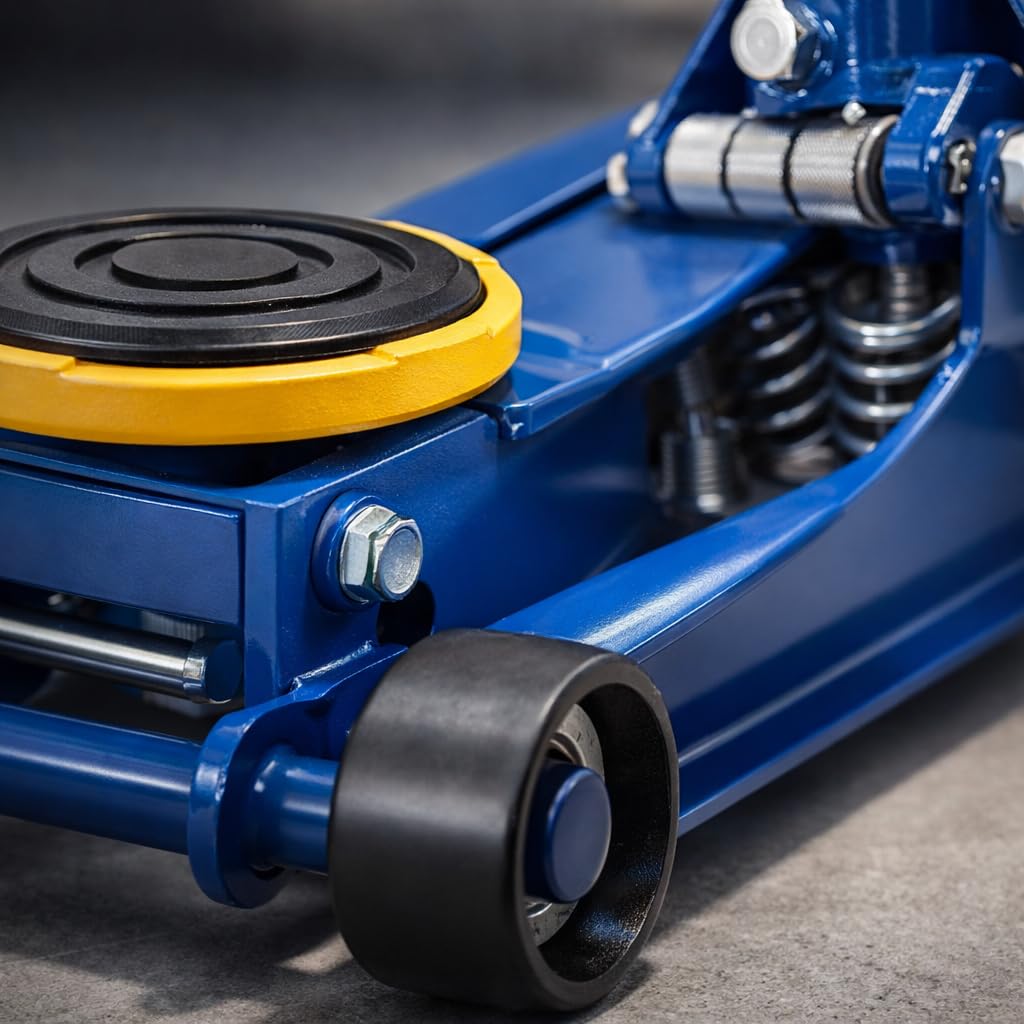 Gato Hidráulico en Carretilla 4T para Auto, Elevador Hidráulico Profesional, Jack de Coche de Bajo Perfil con Ruedas, Brazo de Elevación Estable, Ideal para Taller y Uso Doméstico