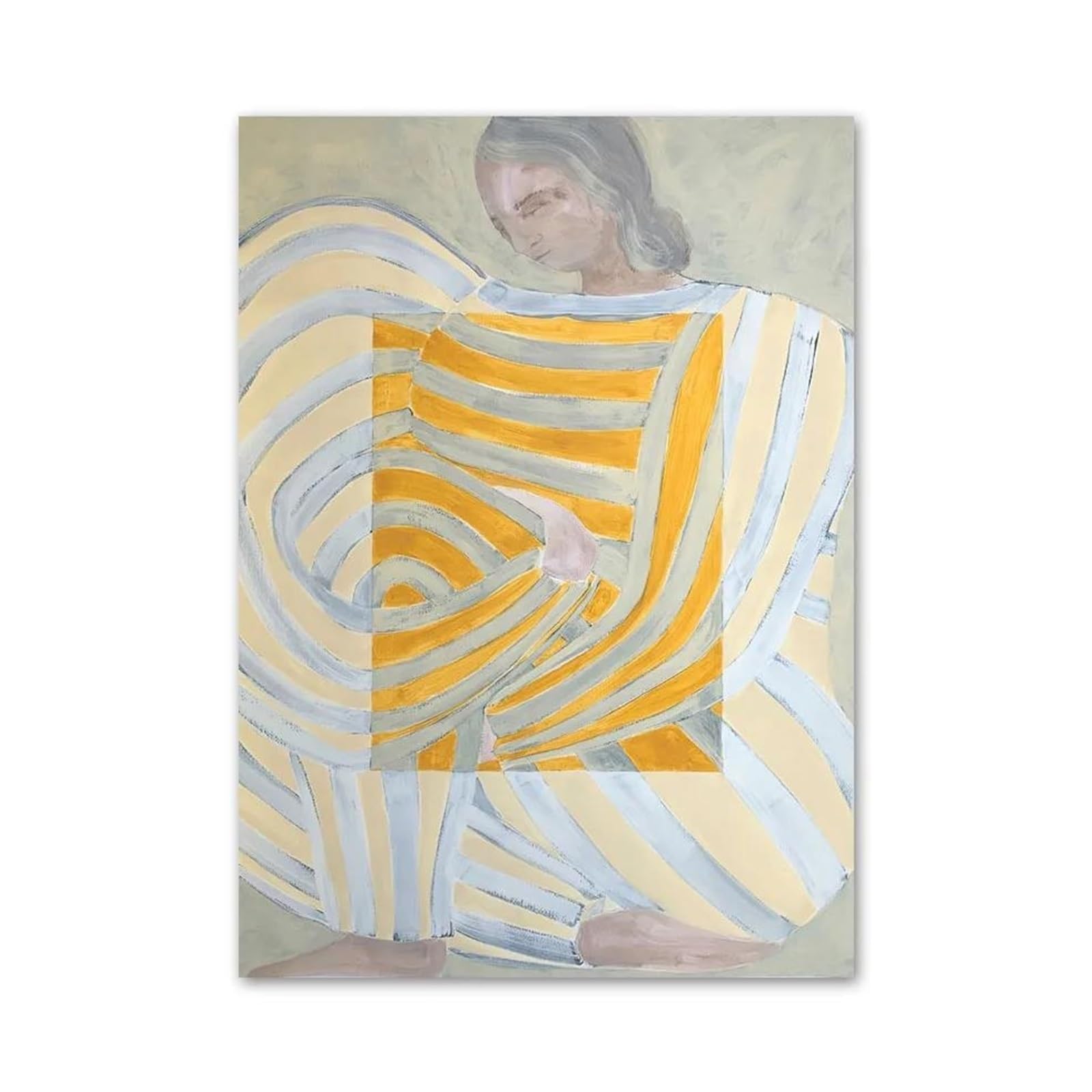 Xenite Girls B Wall Art Canvas Prints Abstract Minimalism Lines Stripe Wall Art Posters No Frame Canvas Pictures For Living Room Decor(,50X70cm)