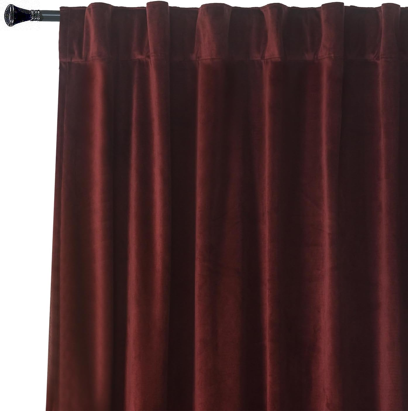 Roslynwood Luxury Soft Ruby Wine Velvet Curtains 96 inches Long Back Tab Thermal Insulated Blackout Window Drapes for Living Room/Bedroom/Dining Room, W52 x L96, 2 Panels