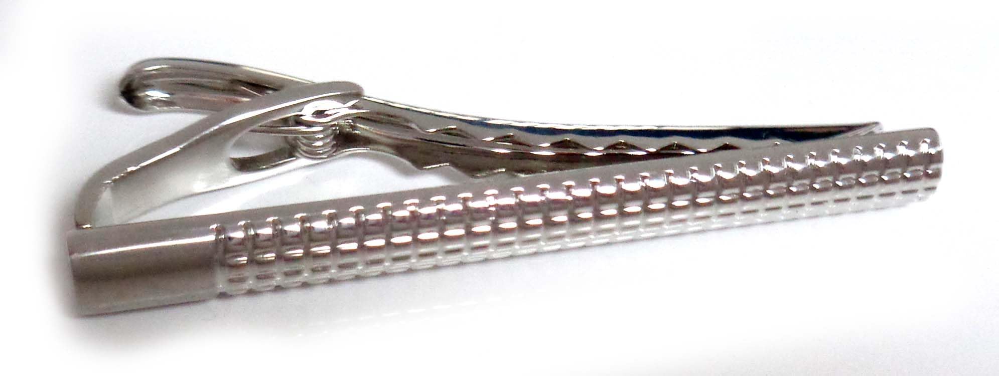 SET Manschettenknöpfe + Krawattennadel silbern matt-glänzend halbrund 5,7 cm inkl. Geschenkboxen
