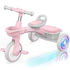 SEREED Pink Toddler Tricycle for 2-5 Years Old Girls