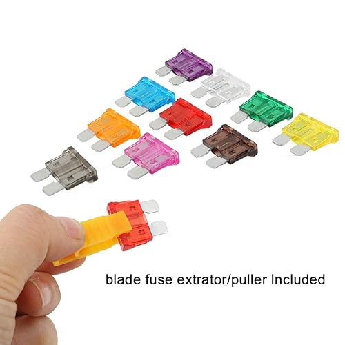Miniatura 3 de FULARR - 80 fusibles profesionales para automóvil, camión, barco, surtido de fusibles de hoja estándar, con extractor de fusibles de repuesto – 2A /