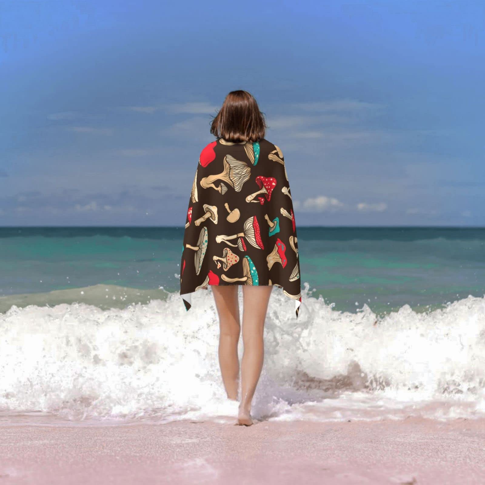 Amazon｜きのこ キノコ しいたけ (1) バスタオル 大判 吸水速乾