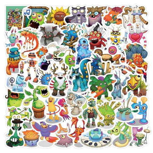 160Pcs My Singing Monster Stickers for Kids Classroom Decor Water Bottle Teacher Rewards Waterproof Aesthetic Laptop Sticker for Teens Girls Kids Adults