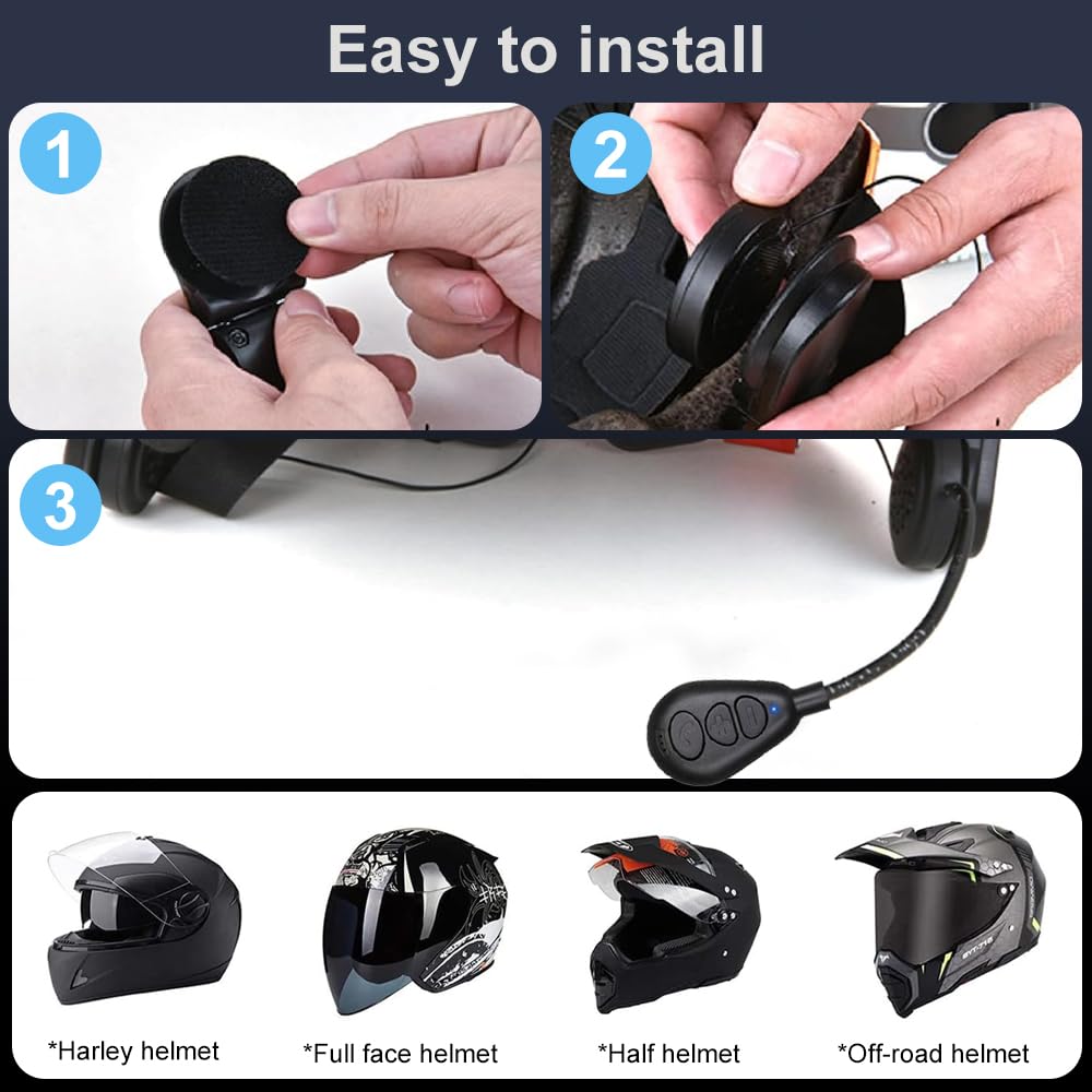 OBEST 0,35 Zoll Bluetooth Helm Headset, Motorrad Headset Bluetooth 5.0, Ultradünne und Komfortable Freisprecheinrichtung, Geeignet für Reiten/Skifahren/Klettern und andere Outdoor-Sportarten