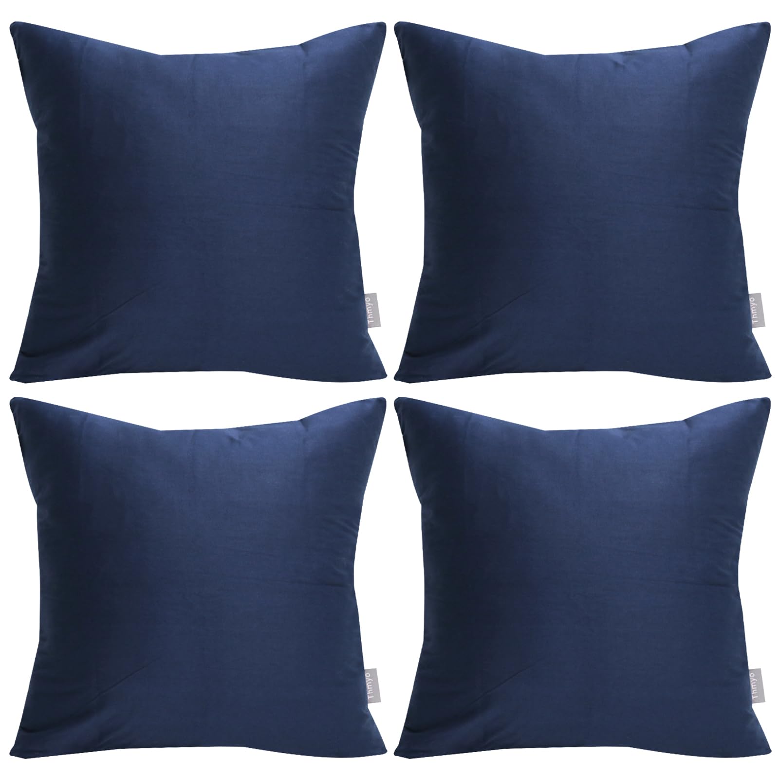 Thmyo 4-Pack 100% Cotton Comfortable Solid Decorative Throw Pillow Case Square Cushion Cover Pillowcase Sublimation Blank Pillow Covers Christmas DIY