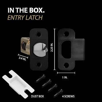 Mega Handles Entry Round Latch Matte Black - Half Moon Spindle, Adjustable