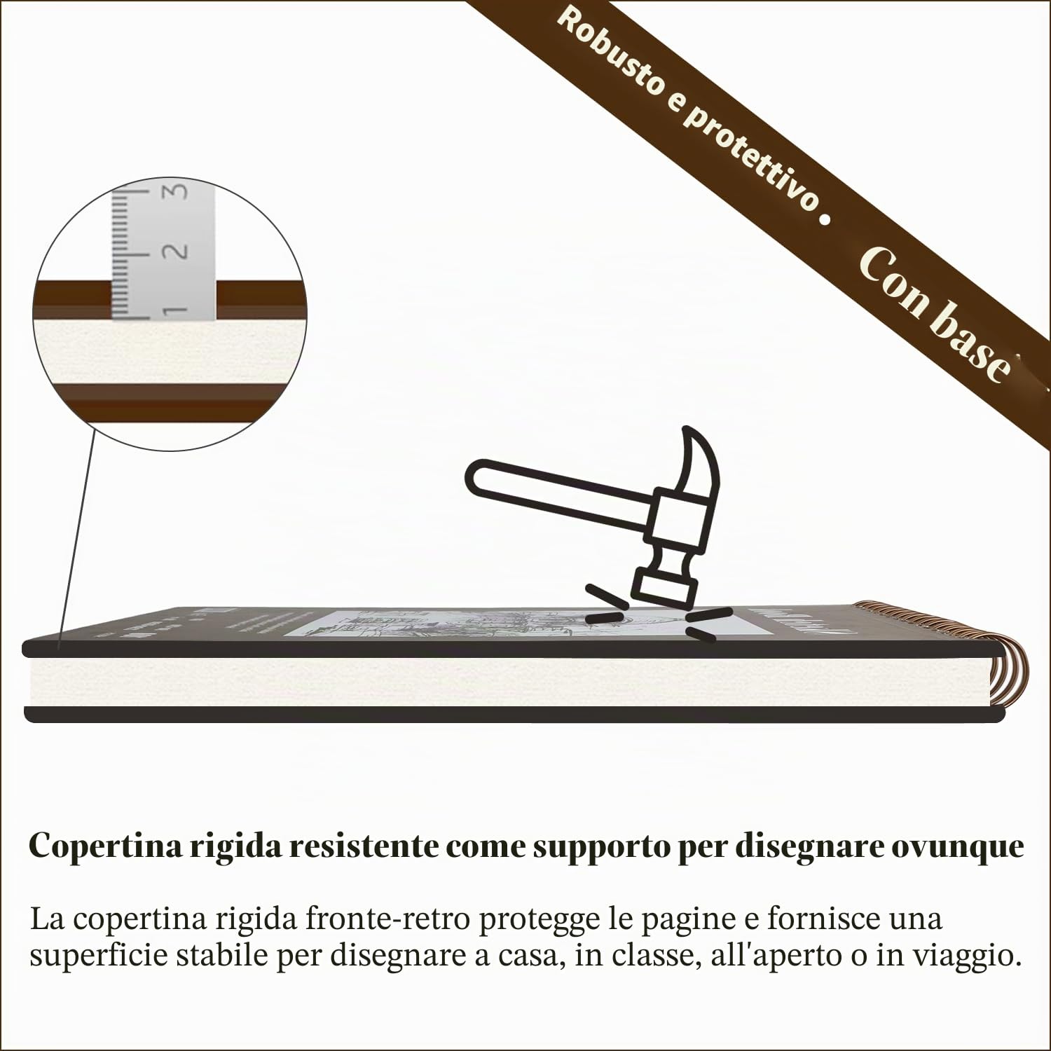 Blocco per schizzi da 22,9 x 30,5 cm, rilegatura a spirale, 1 confezione da 100 fogli (30,8 kg/100 g/m²), senza acidi, per bambini, adulti, principianti e artisti