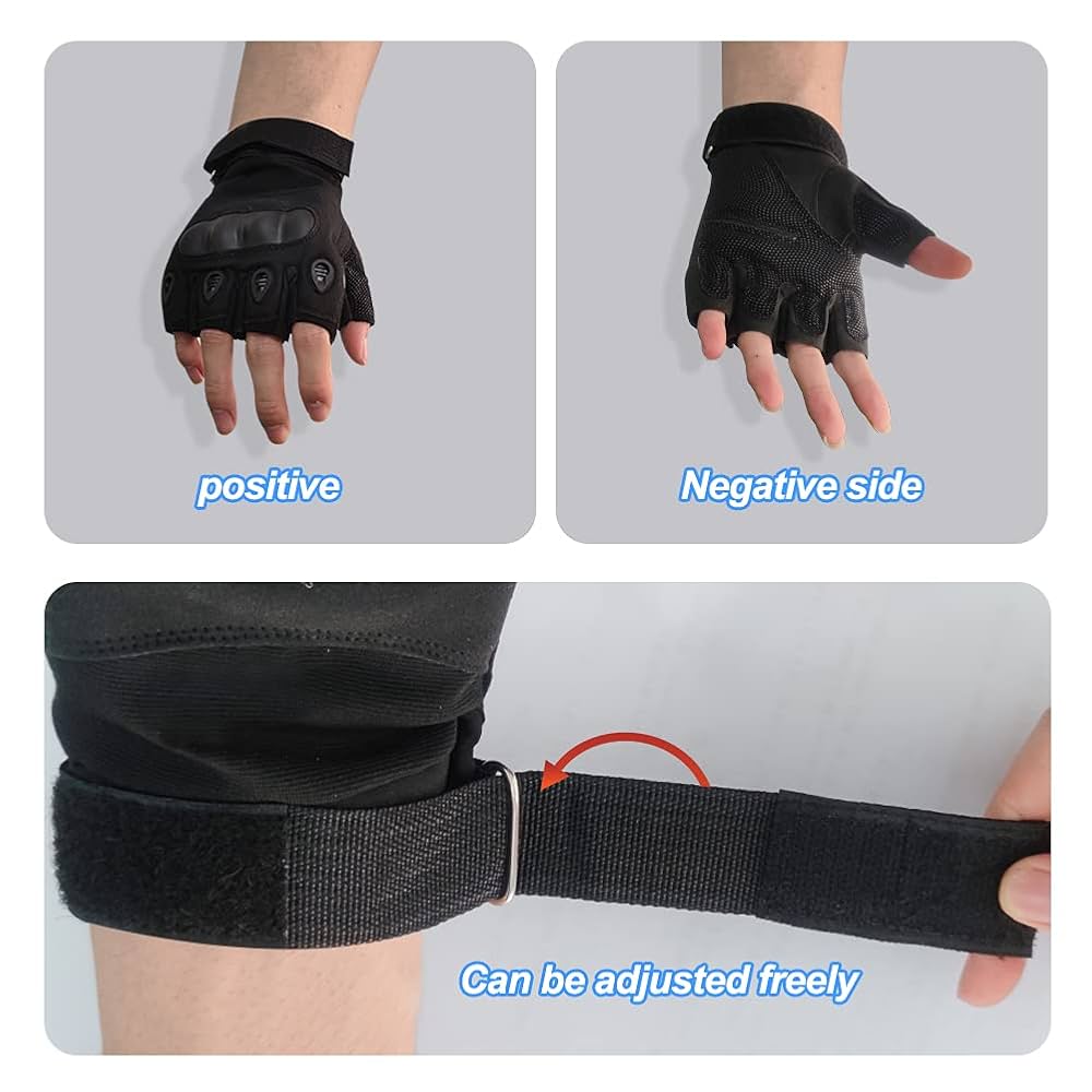 Amazon.com : HYCOPROT Fingerless Gloves, Knuckle Protective