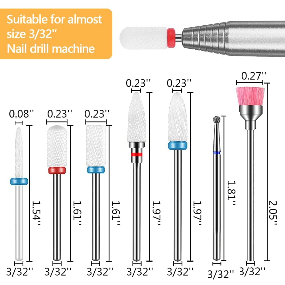 PERMUST Fresa per Unghie Professionale,45000 Giri Lima Elettrica per Unghie | 13 In 1 Frese per Unghie Senze Fili con Display Lcd, Nail Drill, Manicure Elettrico per Unghie Acriliche Gel, Pedicure