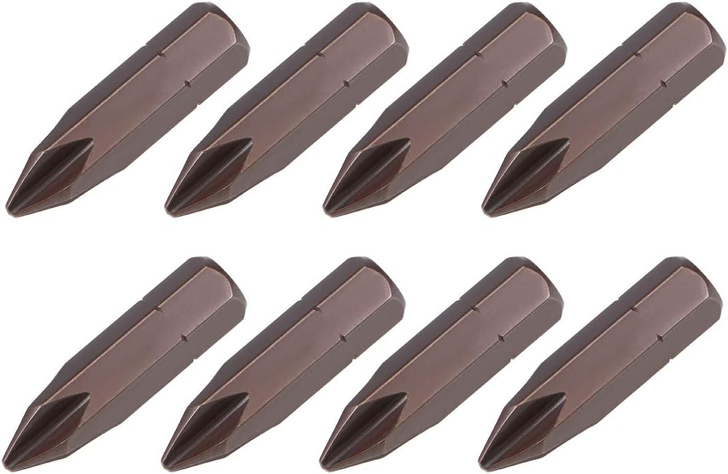 uxcell 8 Pcs Phillips Bits 5/16-inch 8mm Hex Shank 32mm Length Cross PH2 Magnetic Screw Driver S2 Screwdriver Bit