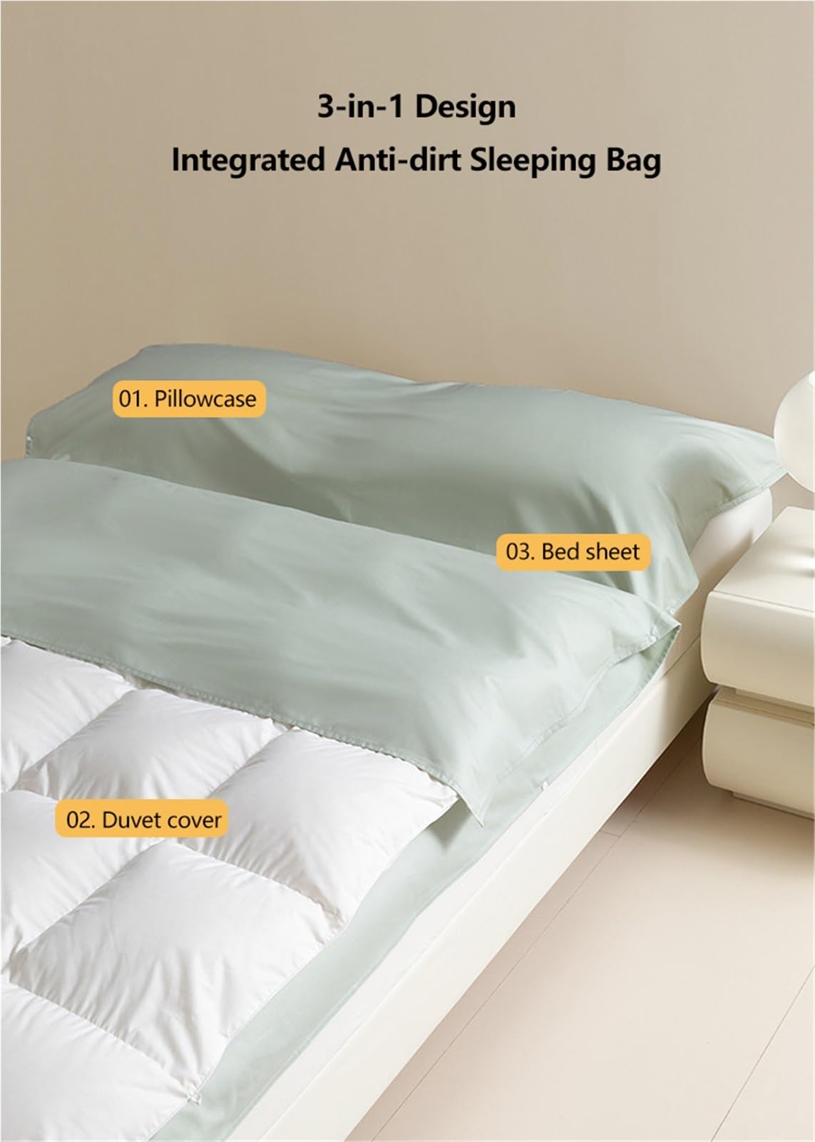 Drap de Sac de Couchage Simple Double Drap de Voyage Sac à Viande Couchage for Camping hôtels auberges Voyage Confortable
