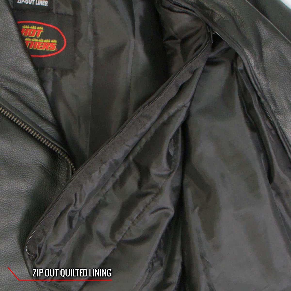 Hot Leathers Women's Leather Motorcycle Riding Jacket (JKL2001-BLACK, XX-Large): Jkl1027-black Small