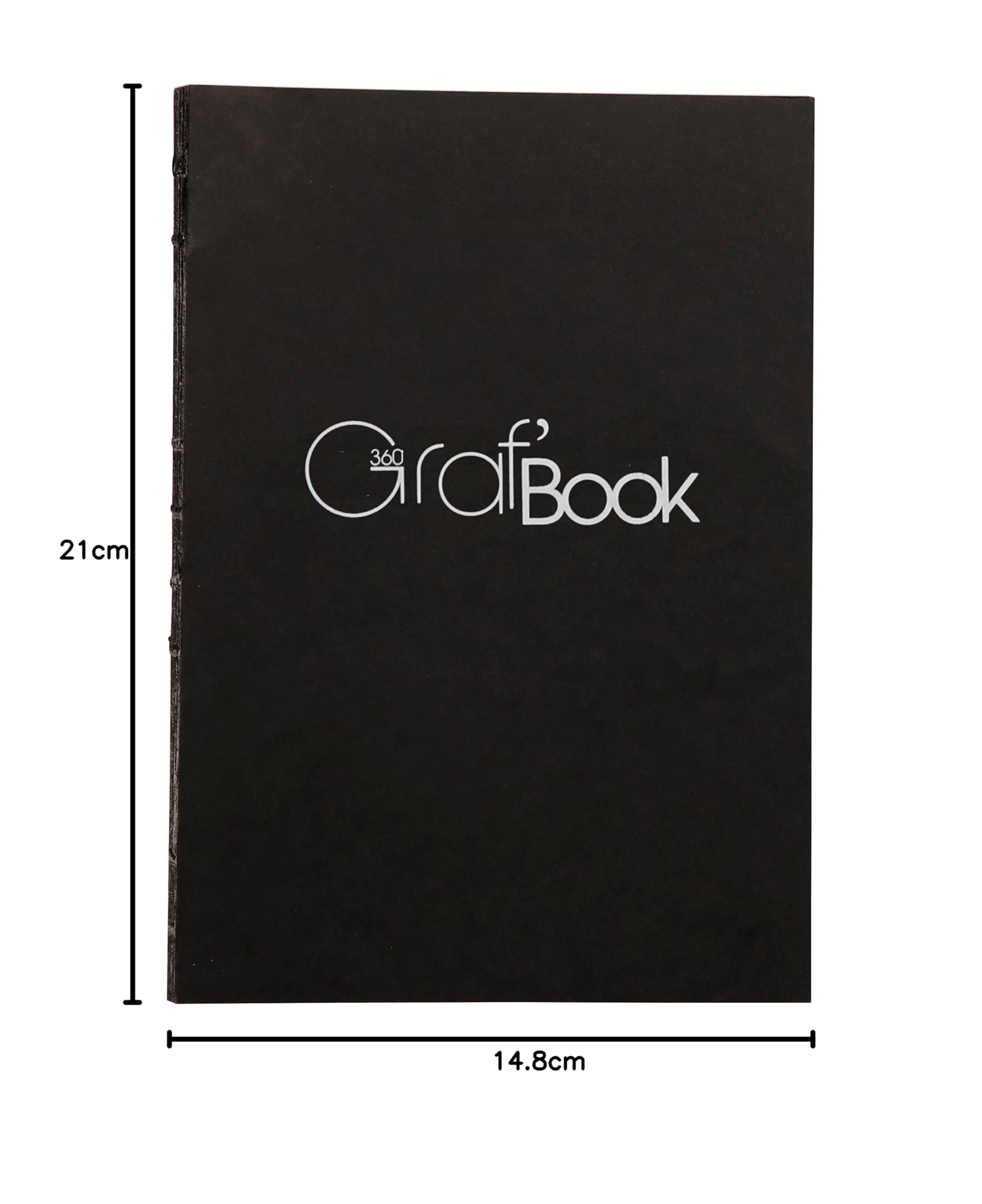 Clairefontaine 975801C - Carnet Cousu Graf'Book 360° - 100 Feuilles Papier Dessin Blanc à la Surface Lisse - A5 14,8x21 cm 100g - Orientation Portrait - Paquet de 5 Blocs