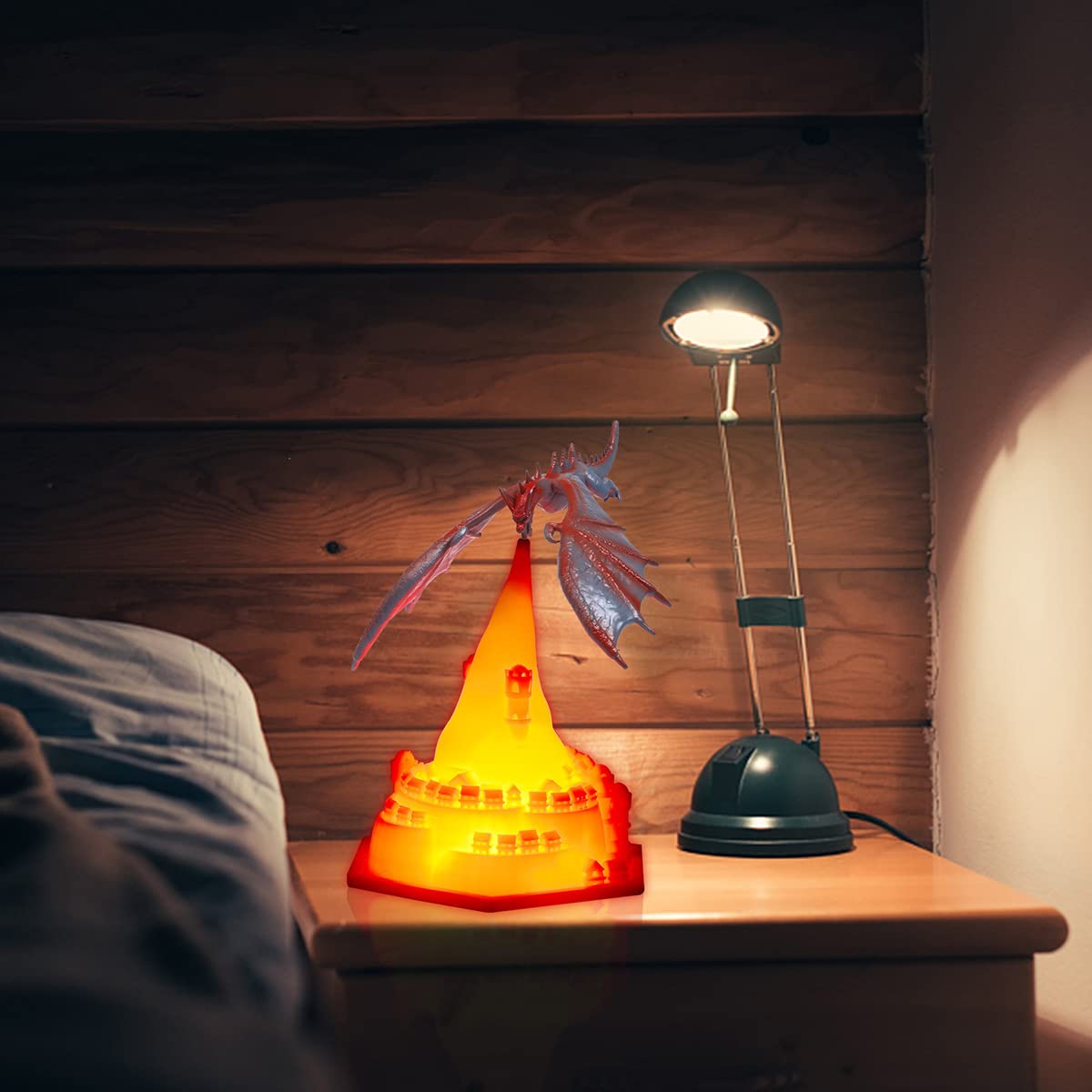 3D Dragon Lampe Veilleuse Enfants Dragon Lampes Feu Respiration Dragon Lampes USB Charge Garçons Filles Chambre Lampe De Bureau 3D Dinosaure Lampe Chambre D'enfants,Fire dragon