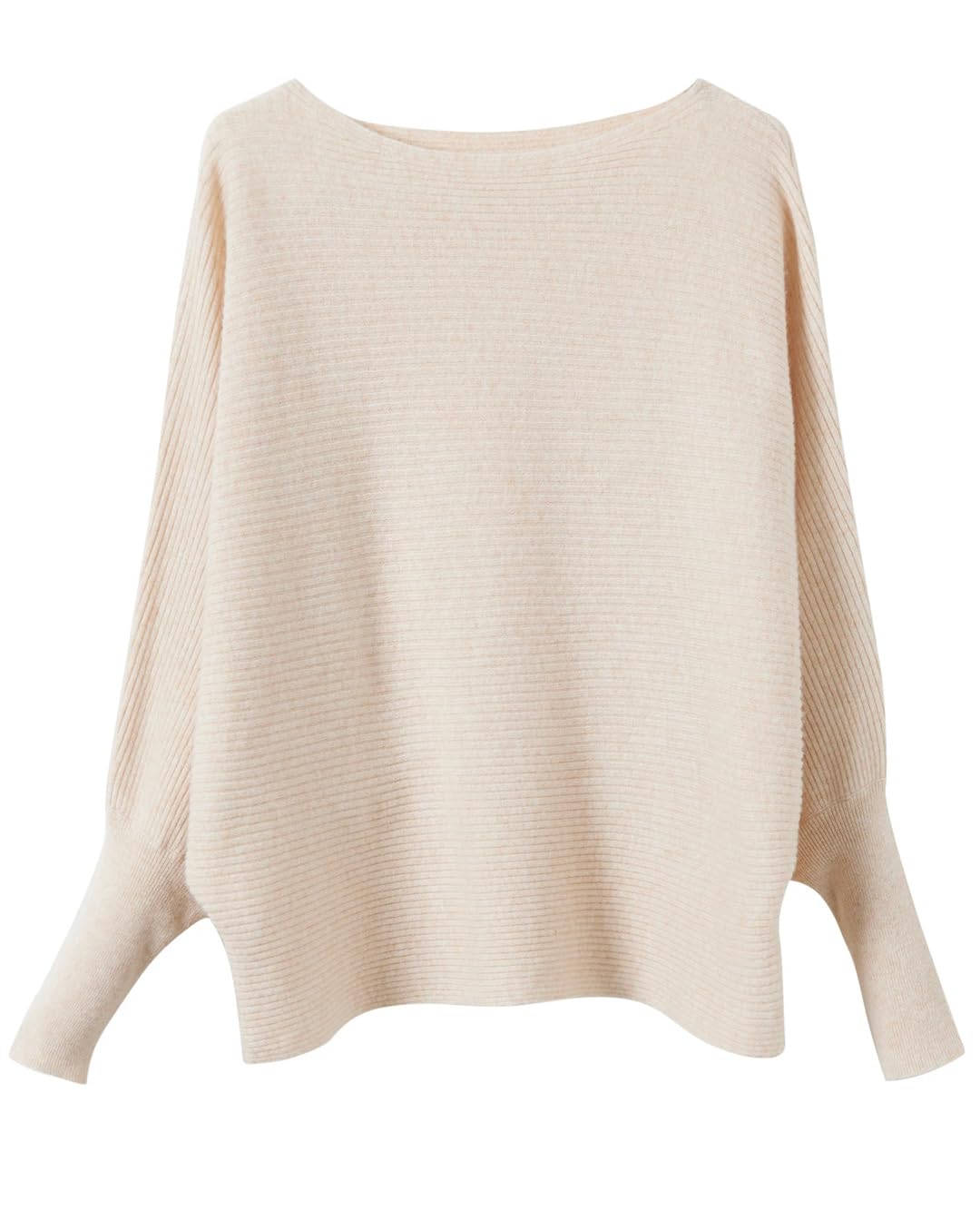 Disimlarl Damski sweter oversize z wełny merynosów, ciepły sweter z łódką, długi rękaw, dzianinowy sweter