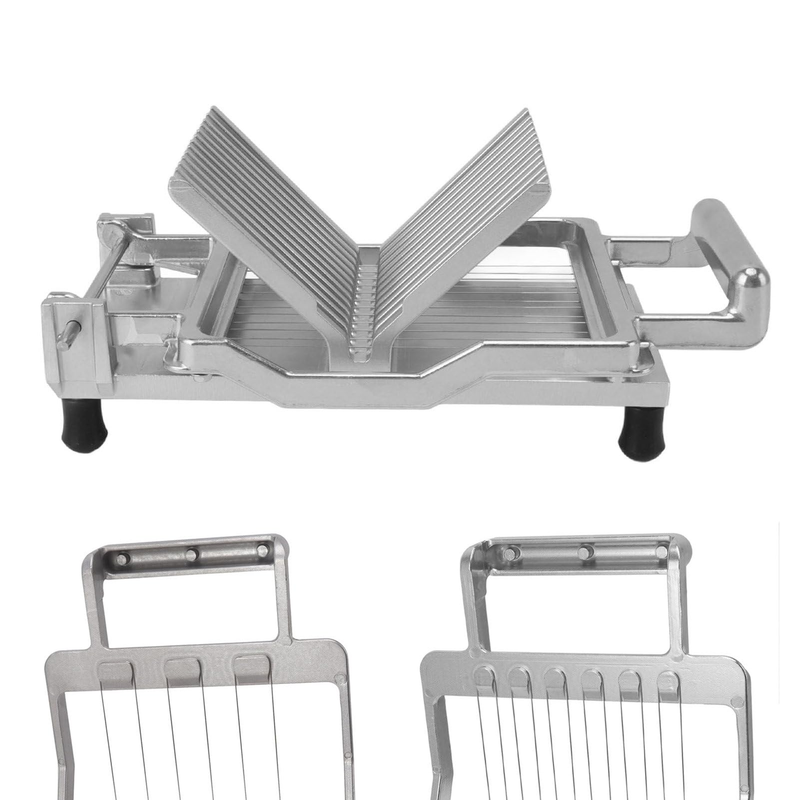 Trancheuse à Fromage Et Jambon Professionnelle En Acier Inoxydable 24,5x21 Cm - Avec 6 Fils De Rechange Et échelles De Coupe Précise - 6