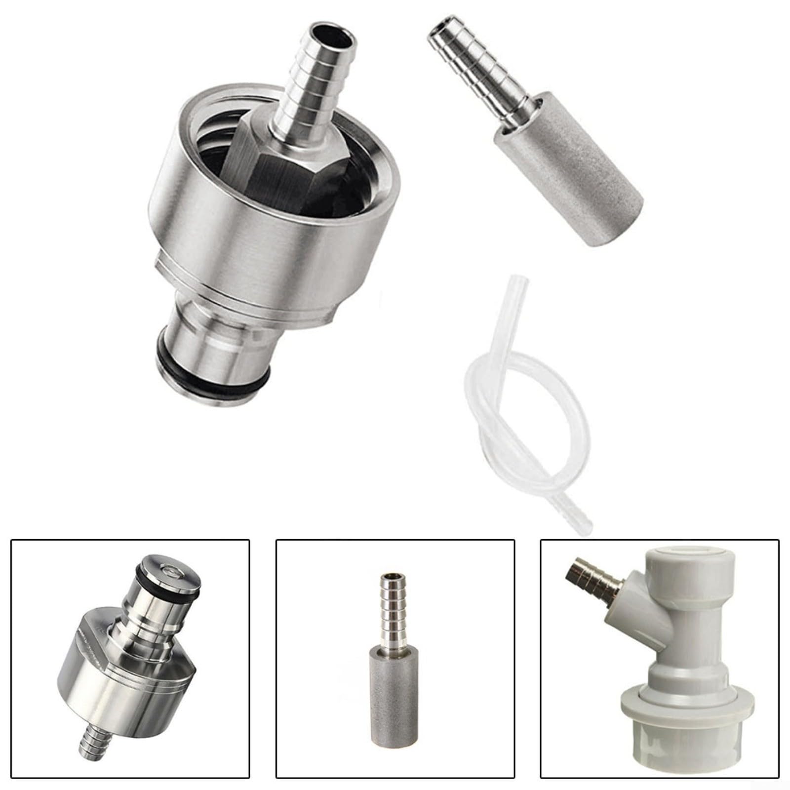 Tappo Carbonatore Fdit - In Acciaio Inox Per Gasare Bevande Con CO2 - Foto 7