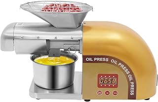 Ölpresse Automatisch 0-300℃ Temperatur-Einstellbar 5-8kg/H 95% Ölgewinnung Öl-Kochen-Funktion 1800W Ölmühle Elektrisch Edelstahl Öl Extraktor zum Pressen von Erdnüssen Walnüsse Sesamsamen Raps