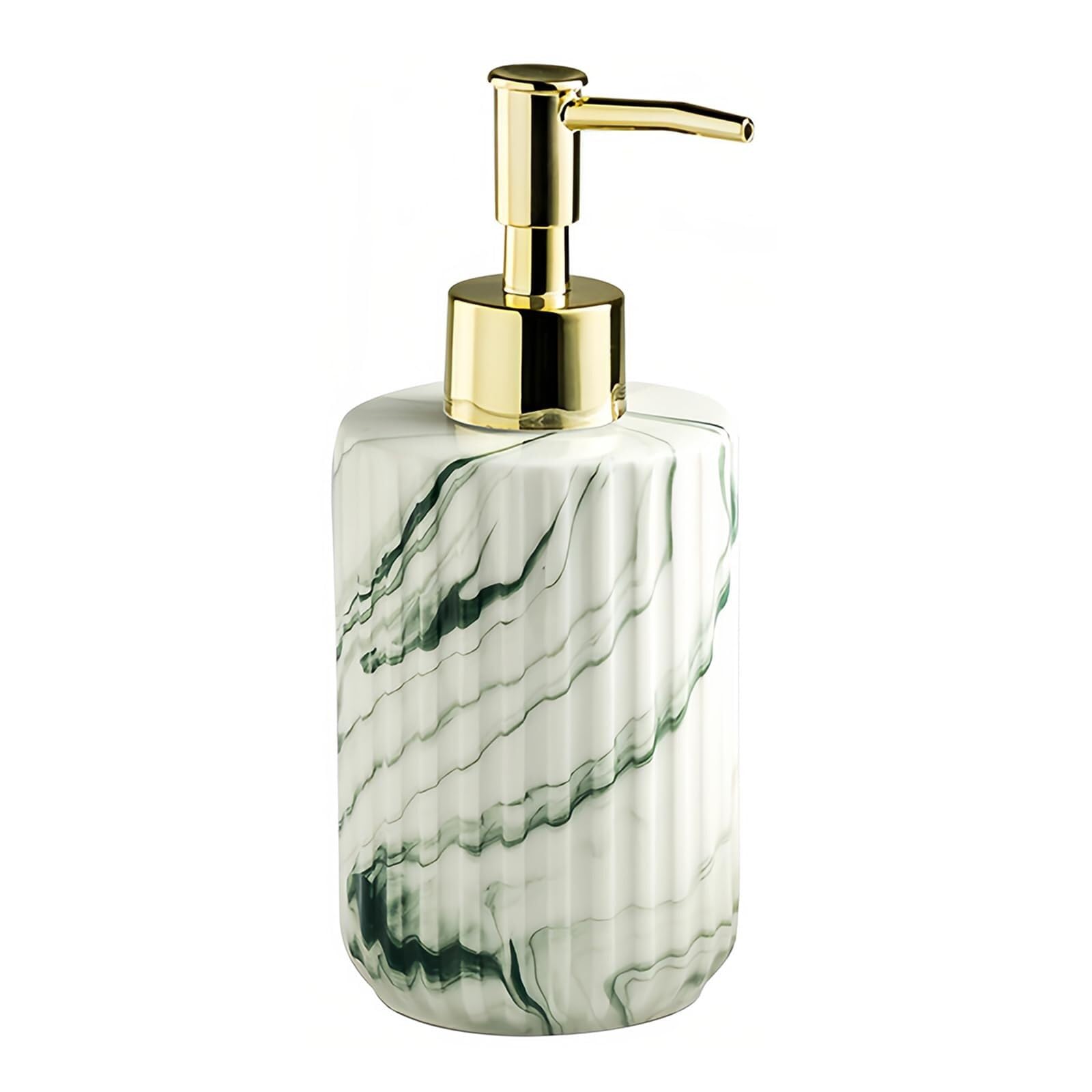 Countertop Ceramic Soap Dispenser 350ml Lotion Bottle With Pump for Barthroom Vintage Bathroom Decor(Green)