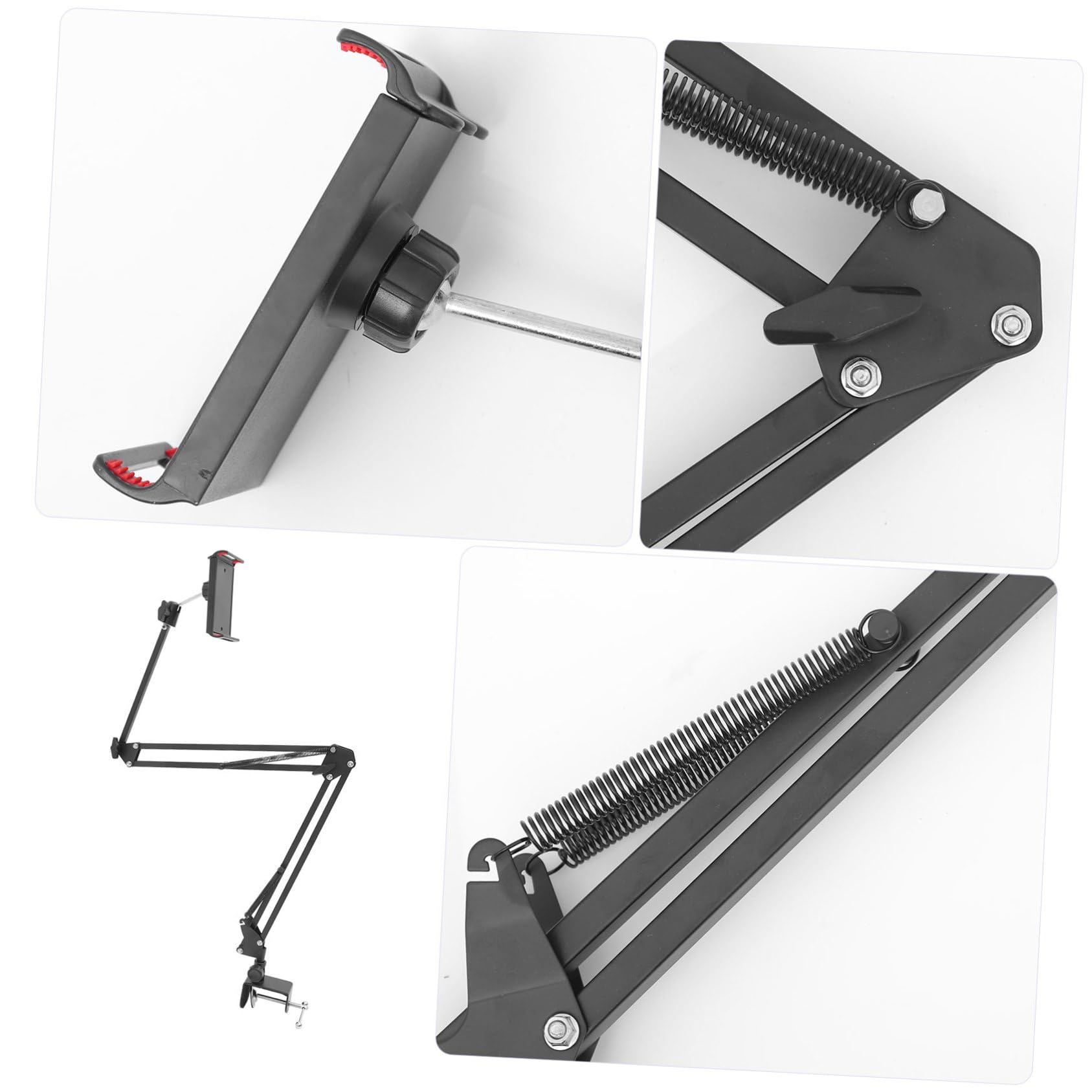 Soporte Telescópico Plegable de Metal para Tableta y Teléfono Negro
