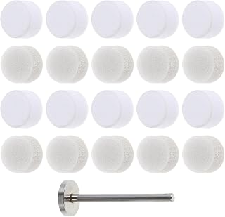 Ciieeo Mini Polisher Pads Nail Art Sponge Set 50 Silver round Sponge Buffing Pads 50 Sanding Discs Compact Design Nail Art Tool Removes Unevenness Home and Professional Salons