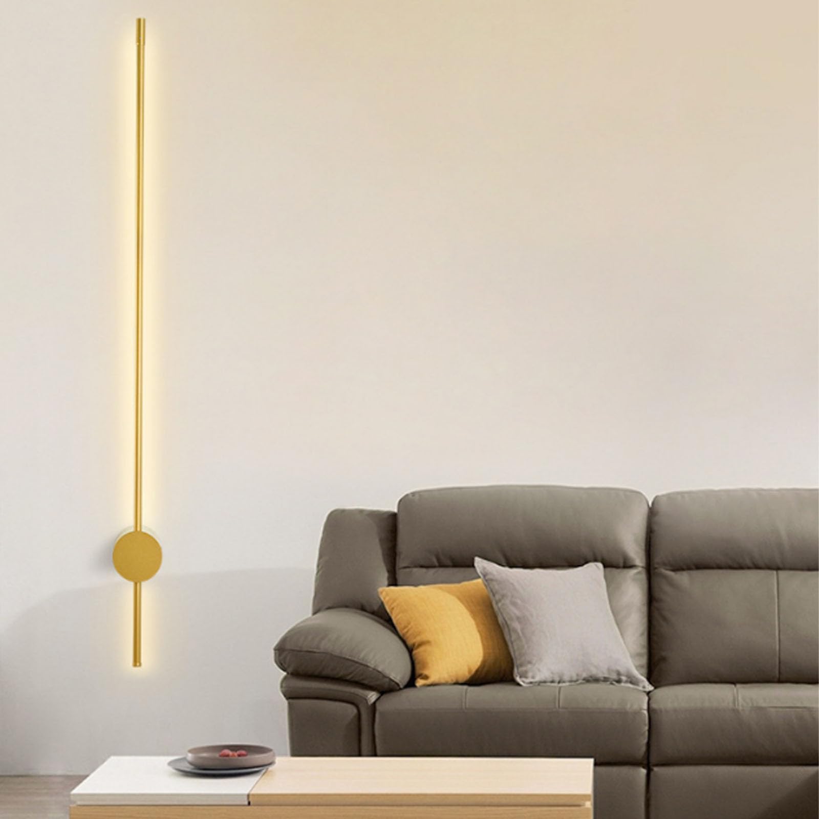 FZQSXAZU LED Long Strip Wall Lamp,Rotation Lights Indoor Modern 3000K Warm Light Sconces for Living Room, Bedroom Background Lighting(Size:80CM-8W,Color:B)
