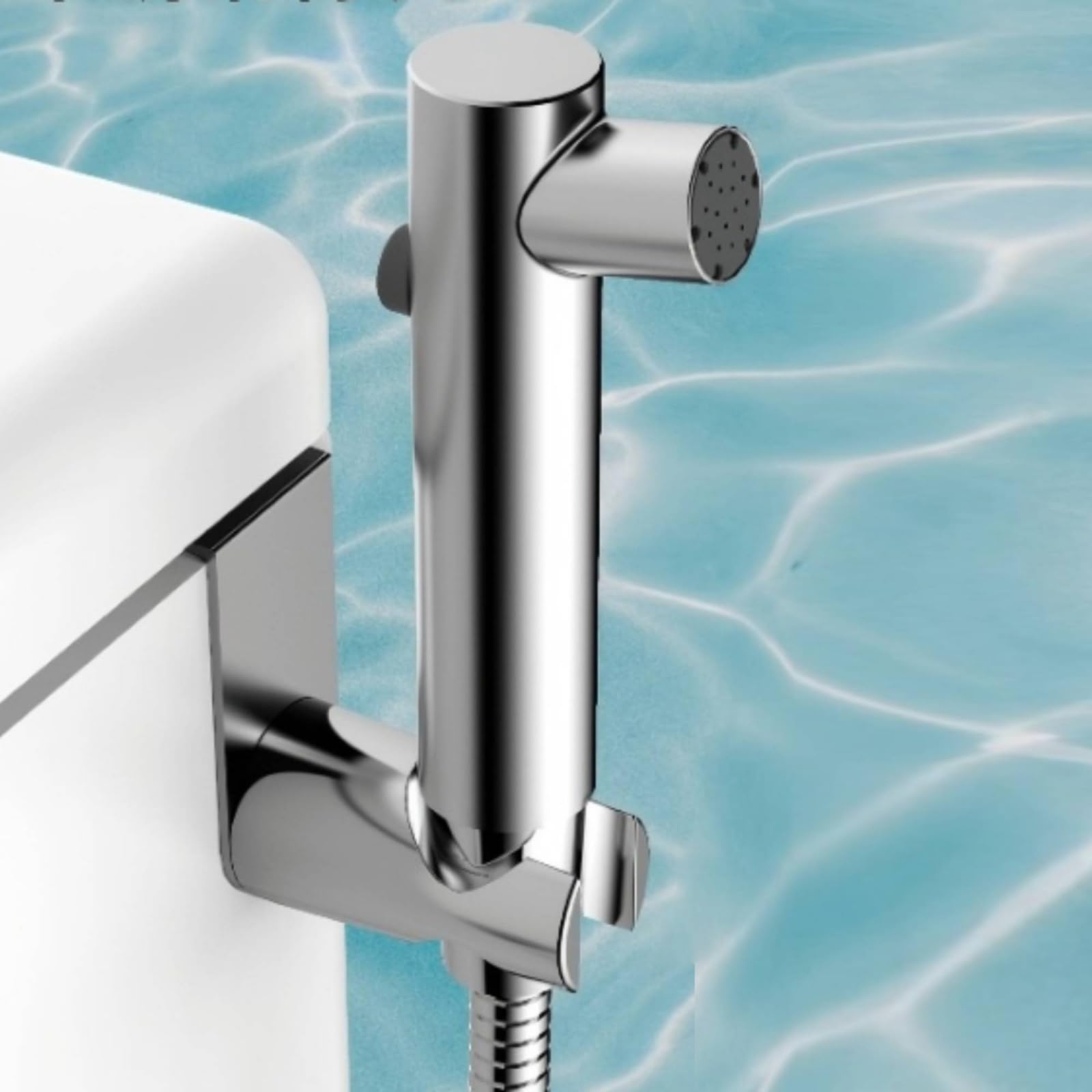 Doccetta con Supporto Alta Pressione | In Acciaio Inox, Doccetta con Valvola di Controllo, Resistente Corrosione, per Bagno