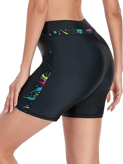 RELLECIGA Women's High Waisted Board Shorts Swimwear Shorts Bike Shorts