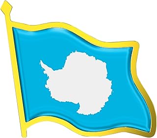 Antarctica Flag Lapel Pin - Enamel Metal National Badge | World Travel Souvenir Gifts for Men & Women | Country Flag Patriotic Brooch Bulk Pack of Pins for Hat, Tie, Clothes, Backpack (1pc)