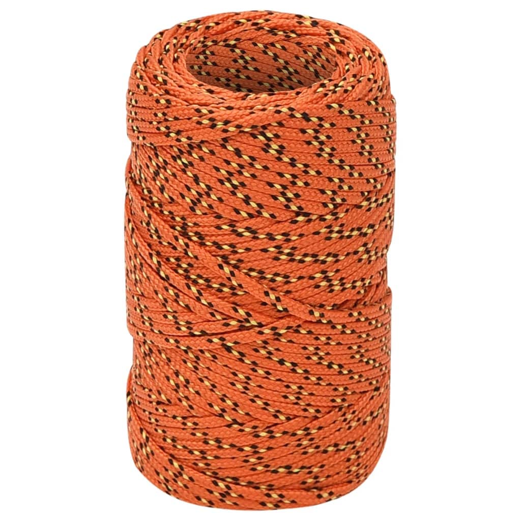 vidaXL Boat Rope Anchor Line Braided Cord UV Resistant Ship Marine Yacht Coil Rope Abrasion Resistant Orange 2 mm 50 m Polypropylene โ image 1