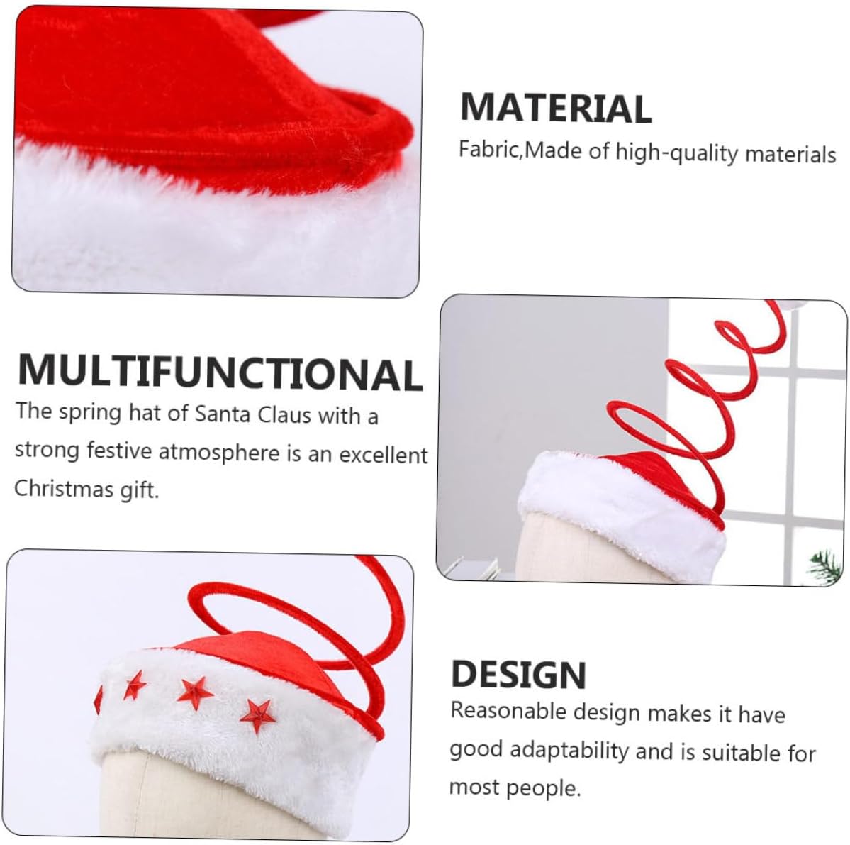 Unique Christmas Spring Hat Santa Claus Party Supplies Decorative Photo Props Hat
