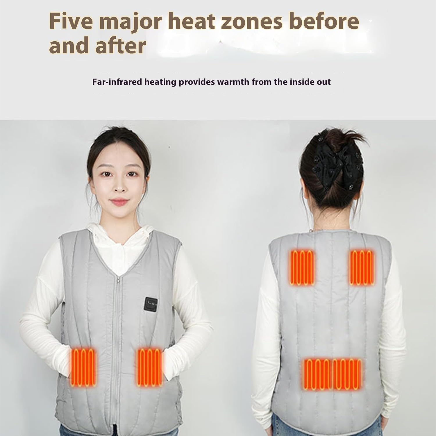 Thermal-Reflective Heated Vest For Women &Men,Smart Electric Heating Vest Rechargeable,3 Adjustable Temperature