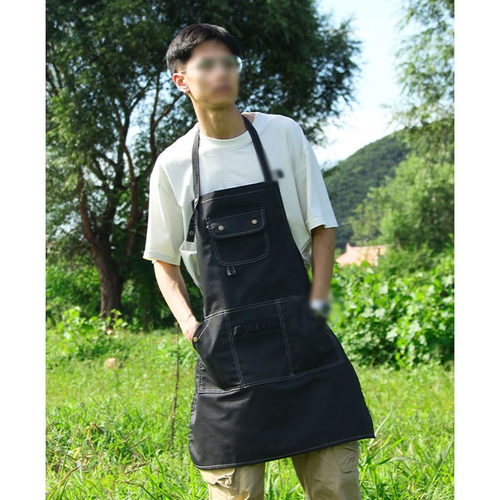 TEESONG Grembiule da Cuoco Grembiule di Tela Coreano for la Cucina Domestica, caffè, Latte, tè, Cottura, semplici Abiti da Lavoro in Tinta Unita for Uomini e Donne Grembiuli da Uomo(A)