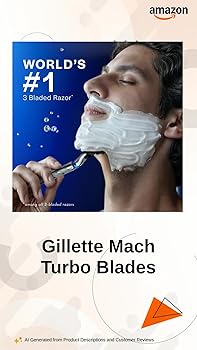 Gillette Mach Turbo Men 3 Shaving Blades