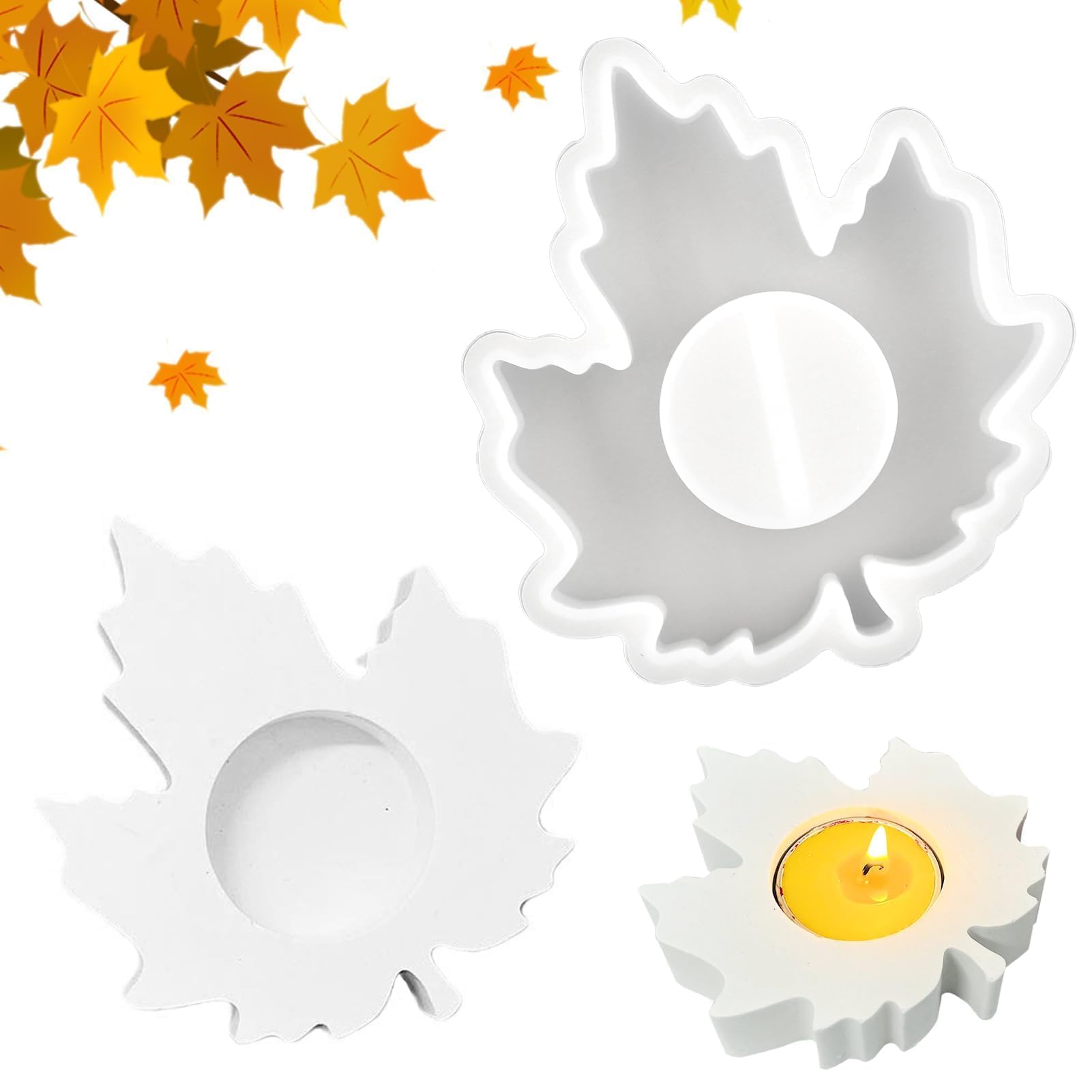 Ahornblatt Silikonformen Für Kerzen - Wiederverwendbare Gießformen Für Herbstdeko