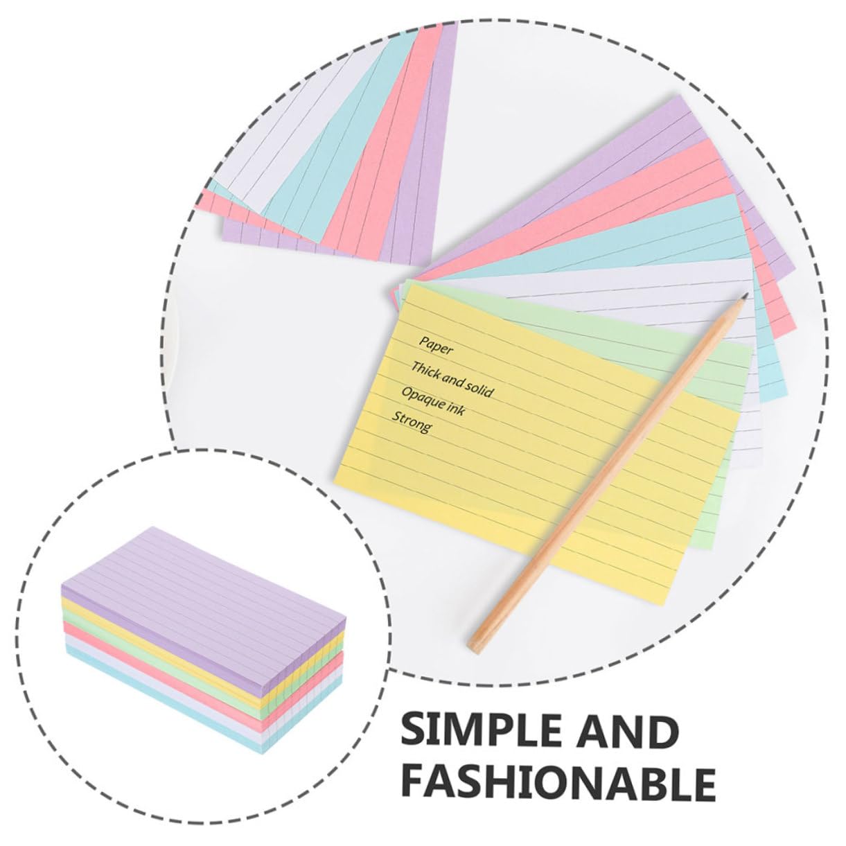 Cartes D’index Colorées 300 Feuilles en Papier pour Bureau